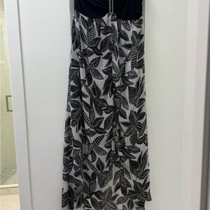 Dotti Black and White Leaf Print Swim Coverup